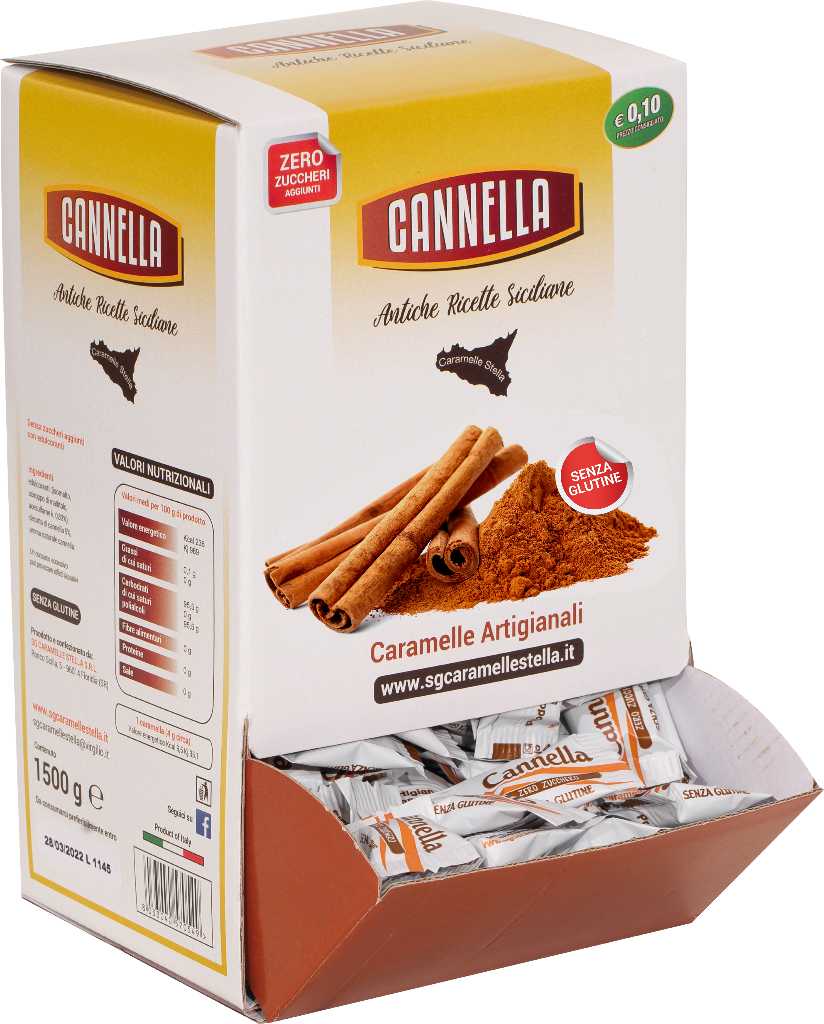 Espositore cannella senza zuccheri aggiunti
